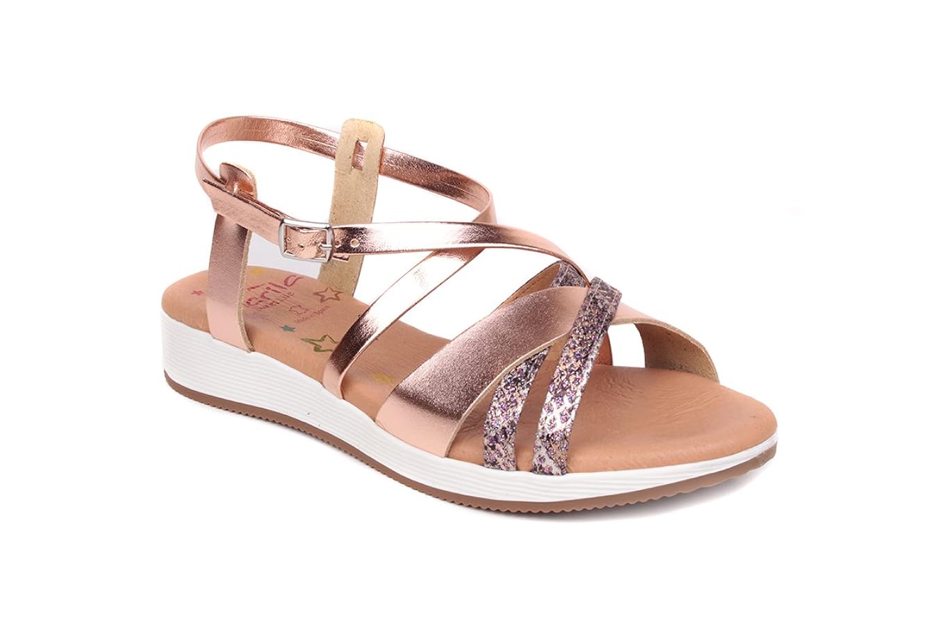 【I AM MARI】Want Two Ribbon Strap Sandals Kids' Mari Raffia Bow Ankle Strap Sandals - art class™ Beige